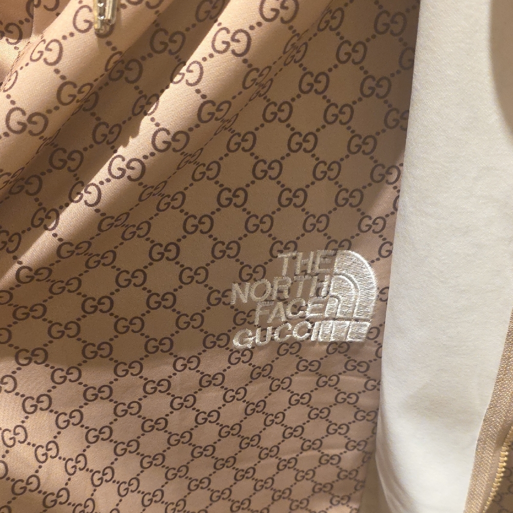 Source Unknown Beige Logo-Print Track Jacket & Jo… - image 4